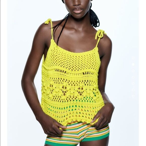 Zara pointelle knit top - Picture 2 of 7